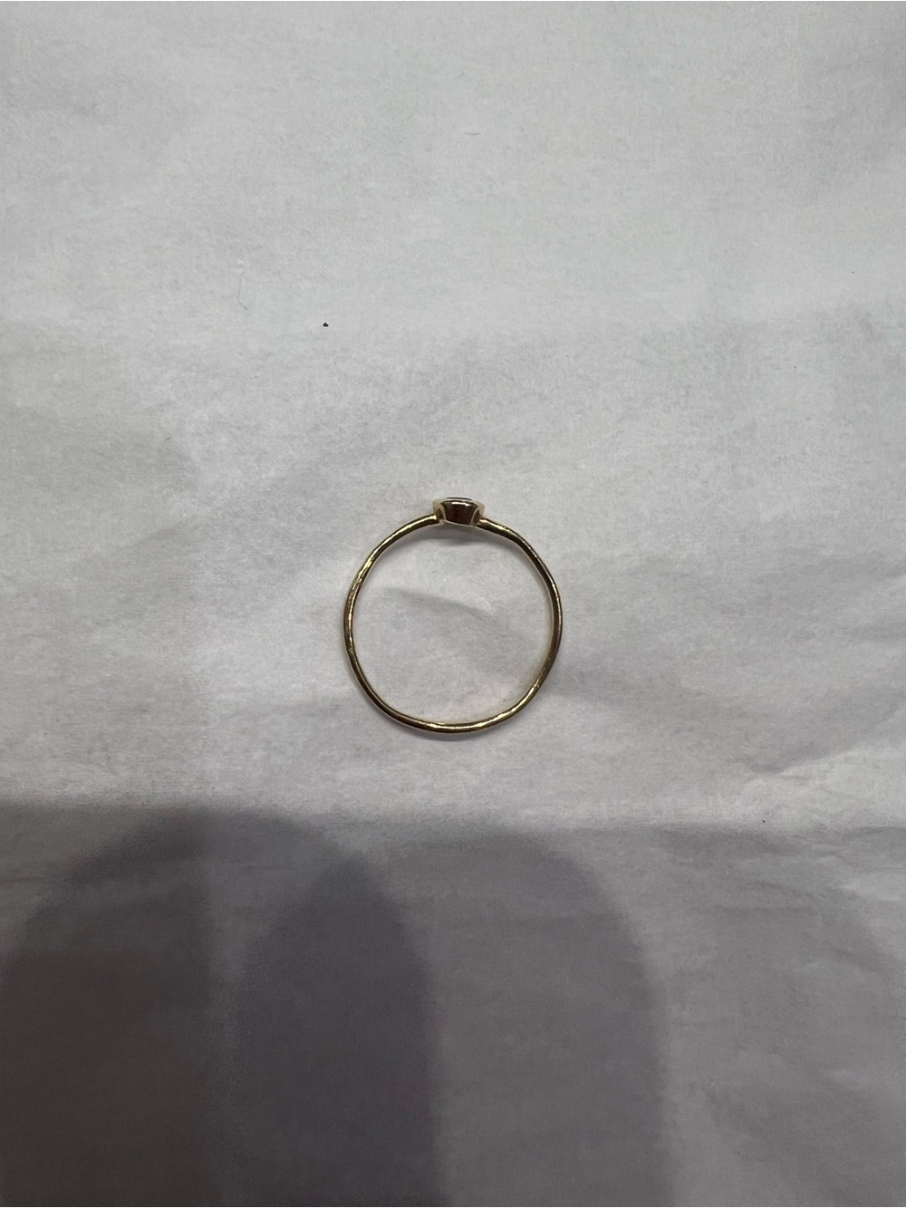 14k Gold Ring with Solitaire Gem - Picture 2 of 3